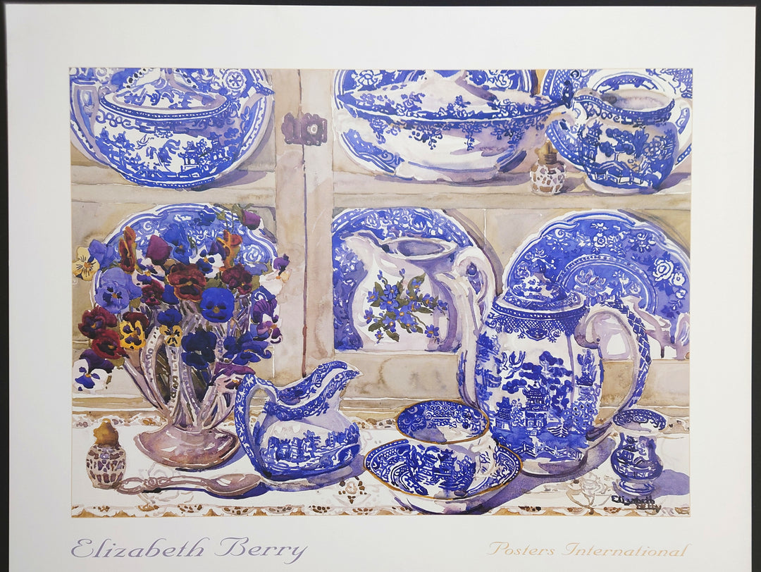 Elizabeth Berry - Pansies and Blue China