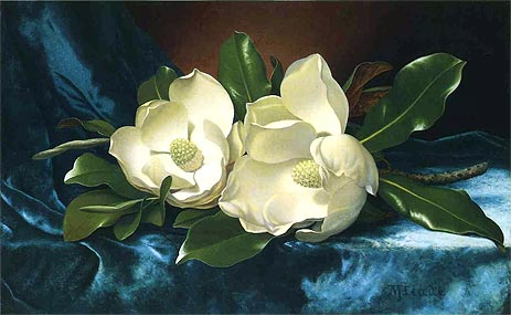 Heade - Magnolias on a Blue Velvet Cloth