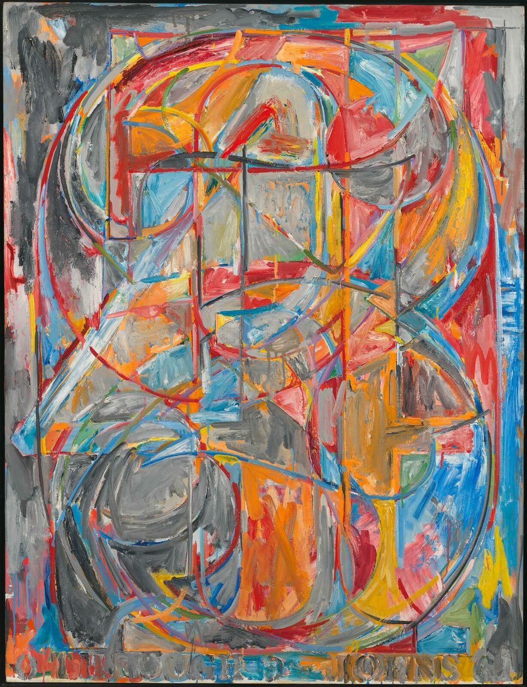 A colourful abstract of numbers from zero to nine.