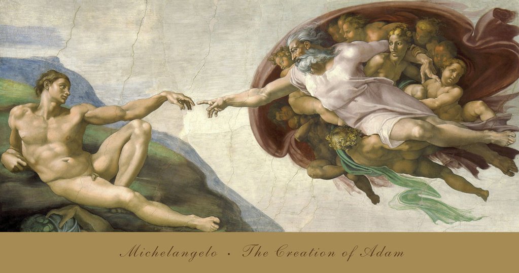Michelangelo Creation of Adam Angler Fisherman' Organic Short