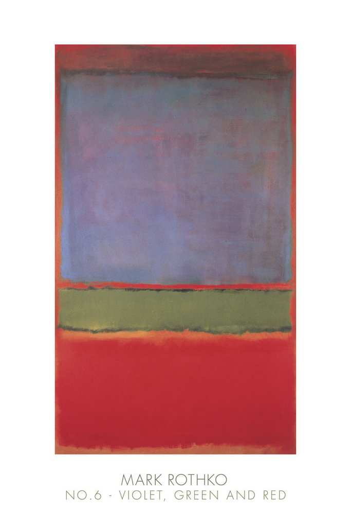 額装品/No.6/Violet Green and Red/1951/ロスコ Mark Rothko - No. 6 (Violet, Green and Red), 1951 - Incurable
