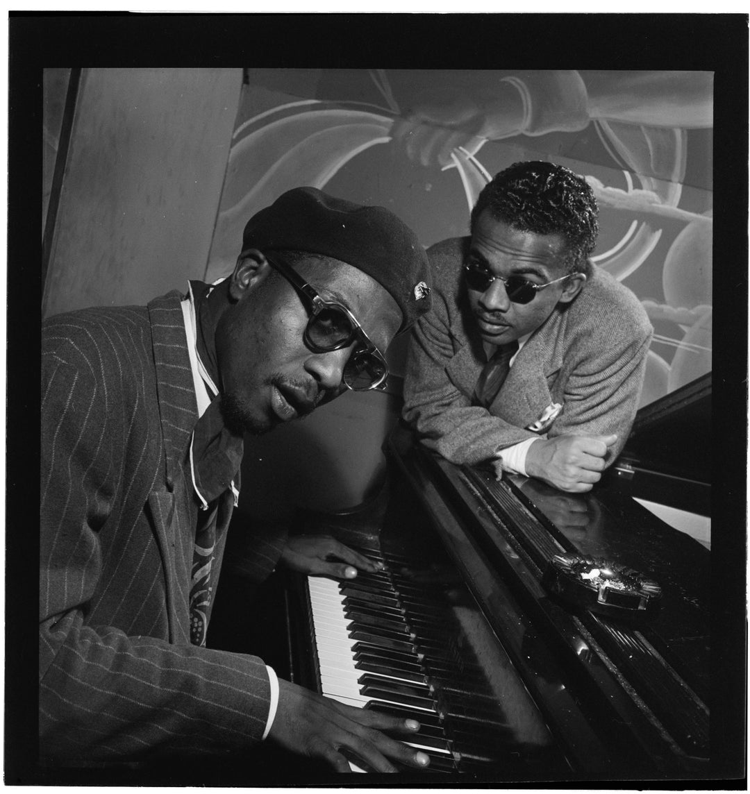 Black and white portrait of Thelonious Monk and Howard McGhee at Minton's Playhouse in New York City, N.Y. (1947)