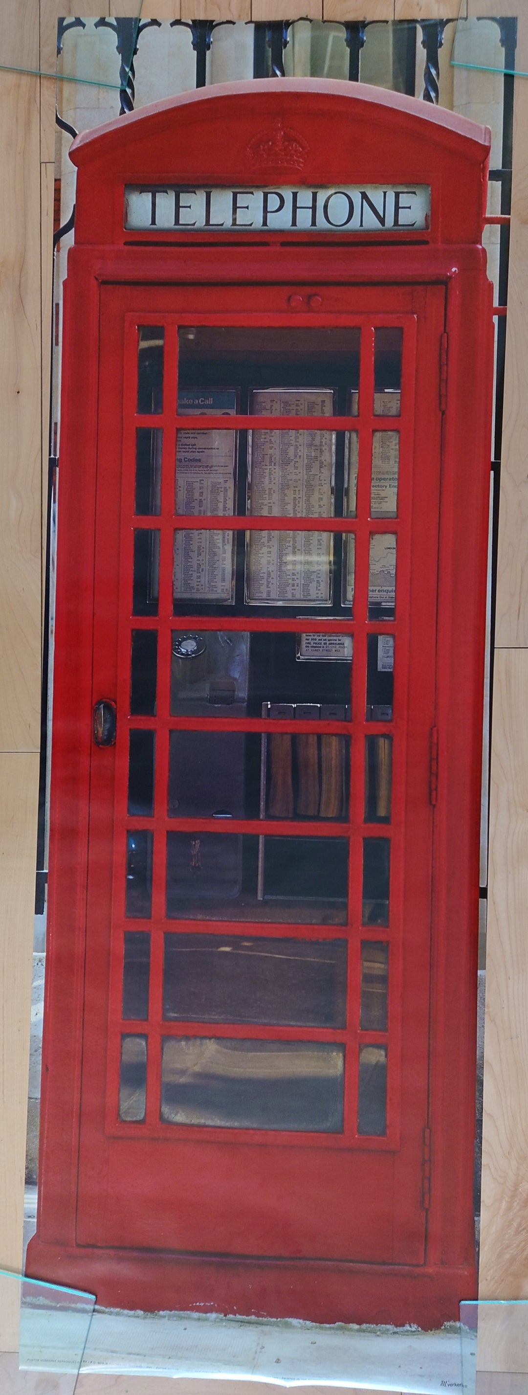 English Phone Booth Door Poster