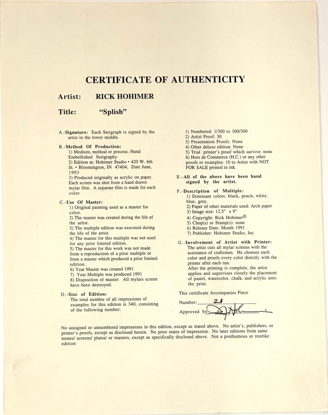 Rick Hohimer - Splish