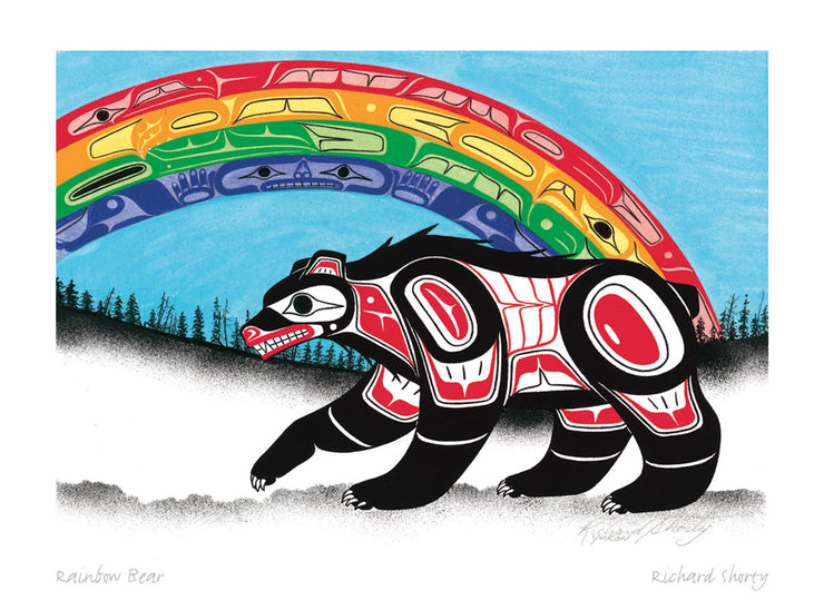 Richard Shorty - Rainbow Bear (Canvas)