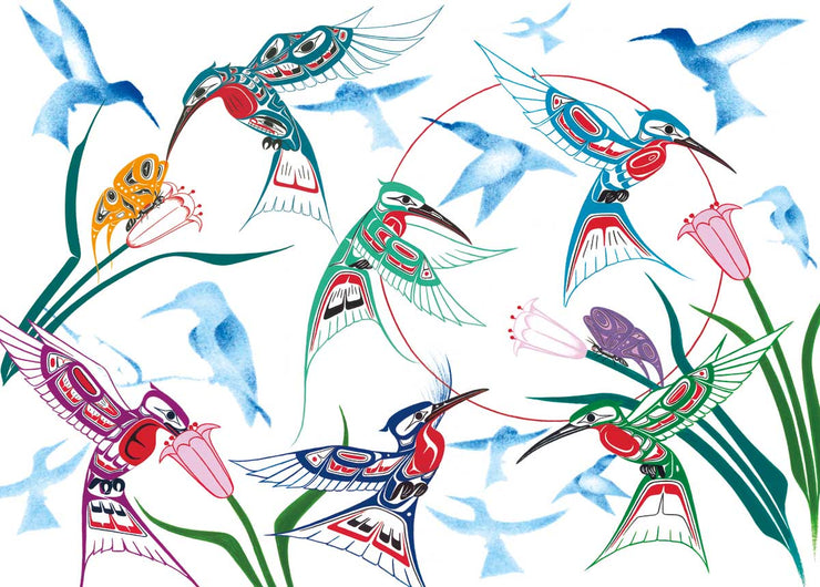 Richard Shorty - Garden of Hummingbirds (Canvas)