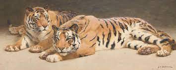 Dollman John Charles - Two Wild Tigers