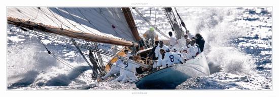 Guillaume Plisson - Moonbeam sailing yacht heeling under sail, dramatic fine art photograph